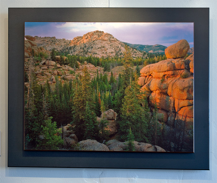 "Sunset, Vedauwoo" framed in the  double plaque mounting  style.