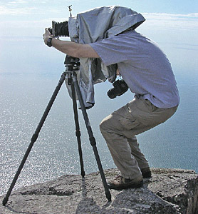 This is a picture of me using my large format camera. I